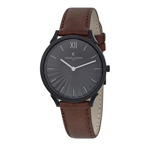Pierre Cardin Pigalle Plissée Unisex’s Brown Watch CPI.2007 Leather – One Size