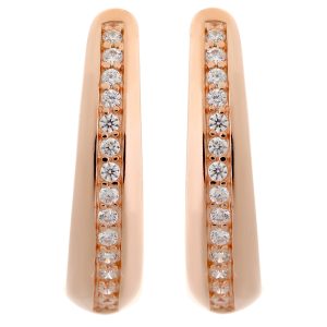 Orphelia WoMens 925 Sterling Silver Hoop Earrings – Rose ZO-6088 – One Size
