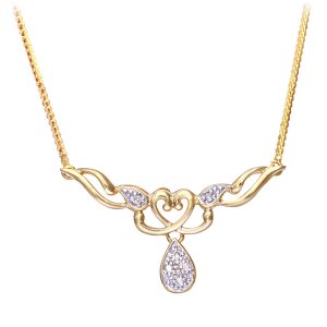 Diamant L’Eternel Womens 9ct Yellow Gold Diamond Ladies Necklace – One Size