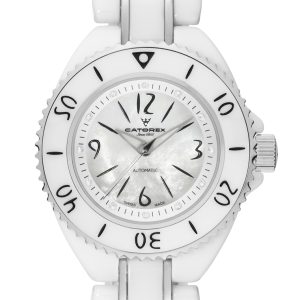 Catorex : Womens Pure Automatic Wrist Mother Of Pearl Watch – White Ceramic – One Size
