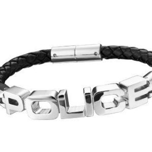 Police : “SIGNATURE” Bracelet – Silver Leather – One Size