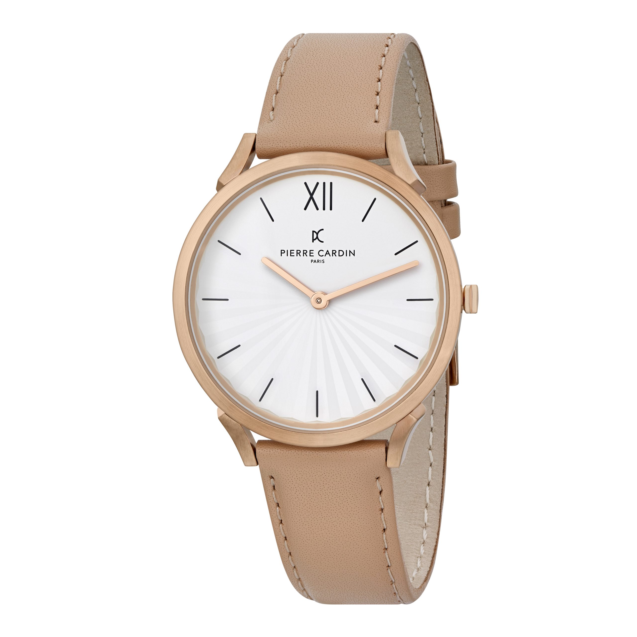 Pierre Cardin Pigalle Plissée Unisex's Beige Watch CPI.2002 Leather - One Size