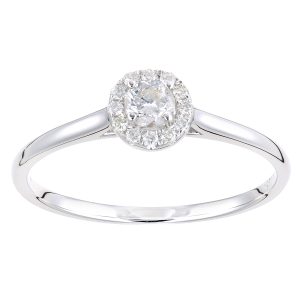 Diamant L’Eternel Womens 9ct White Gold Ring With 0.25ct Diamond – Size J