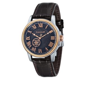 Thomas Earnshaw Beagleswiss Automatic Mens Rose Gold Watch ES-0028-08 – Silver & Brown – One Size
