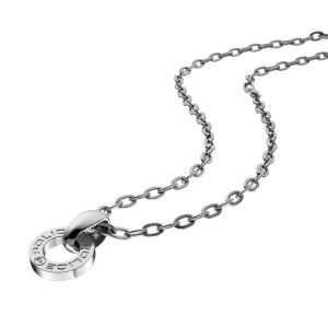 Police Mens : “Hallow” Pendant – Silver Leather – One Size