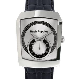 Hush Puppies Mens WATCH – Black Leather – One Size