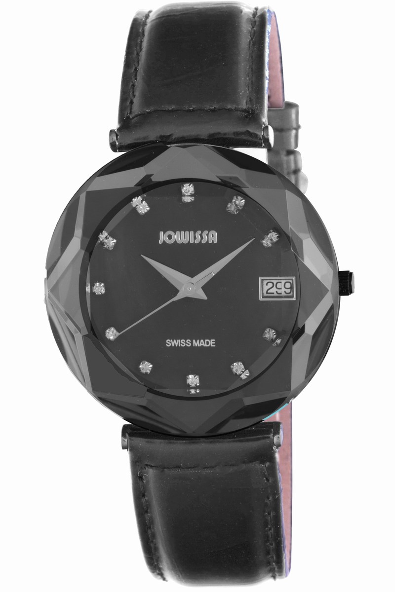 Jowissa Womens : crystal women'sblack watch - Black - One Size