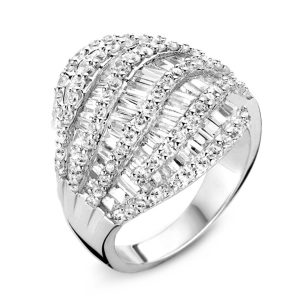 Orphelia Womens Ladies Embellished 925 Sterling Ring – Silver, Size: Q – Size Q