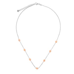 Orphelia WoMens 925 Sterling Silver Necklace – Silver/Rose ZK-7385/40 – Silver & Rose Gold – One Size