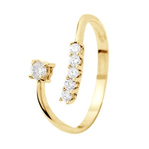 Diadema Womens – Ring – Prestige Jewelery – Diamonds – Yellow Gold – White – Size L 1/2