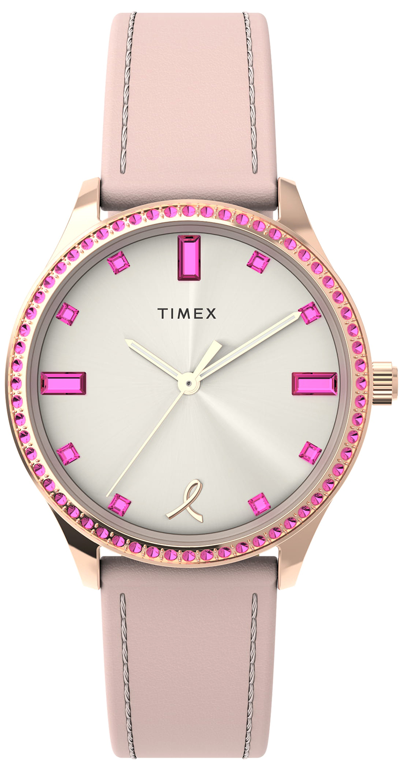 Timex Dress X Bcrf WoMens Pink Watch TW2V95700 Leather (archived) - One Size