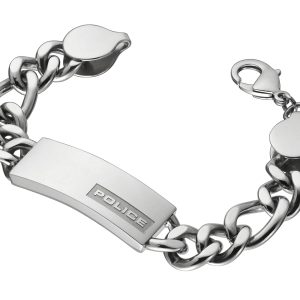 Police Mens : “Strip” Bracelet – Silver – One Size