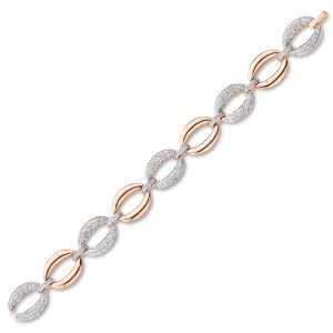 Orphelia WoMens 925 Sterling Silver Bracelet – Silver/Rose ZA-7211/RG – Silver & Rose Gold – One Size
