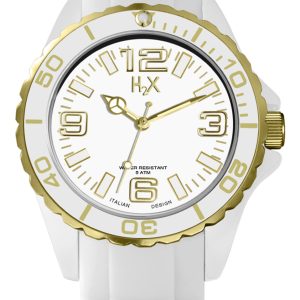 Hourex H2x: womens reef stones white watch Rubber – One Size