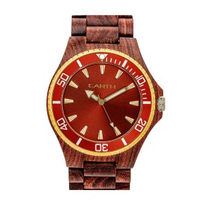 Earth Wood Unisex Centurion Bracelet Watch – Red – One Size