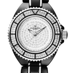 Catorex : Womens Pure Automatic Wrist White Watch – Black Ceramic – One Size