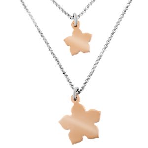 Orphelia ‘Dilara’ WoMens 925 Sterling Silver Necklace – Silver/Rose ZK-7184 – Silver & Rose Gold – One Size