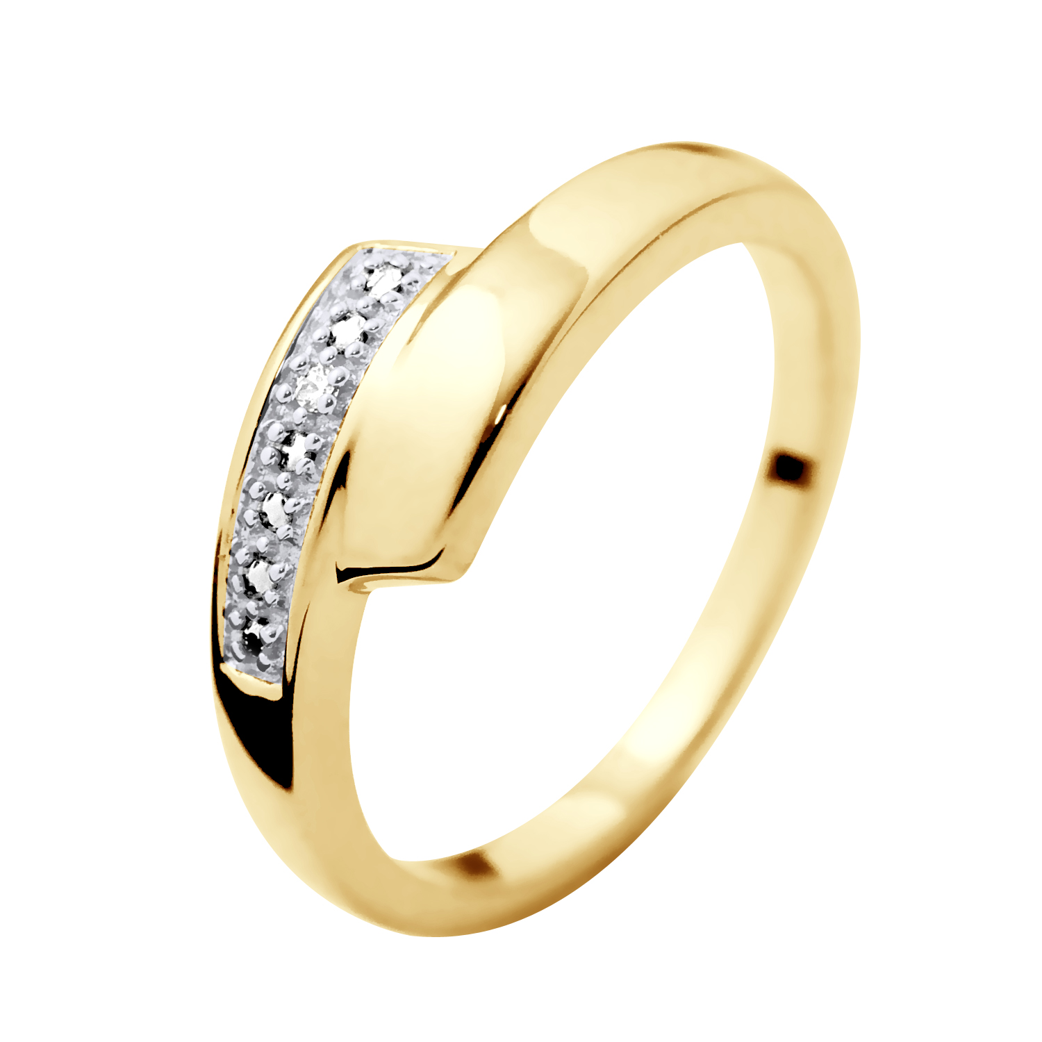 Diadema Womens - Ring - Prestige Jewelery - Diamonds - Yellow Gold - White - Size K
