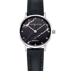Victoria Hyde London Womens Watch Marble Dial – Black Stainless Steel – One Size