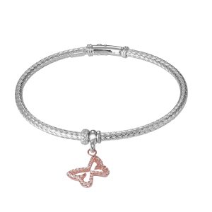 Orphelia WoMens 925 Sterling Silver Bracelet – Silver/Rose ZA-7397 – Silver & Rose Gold – One Size