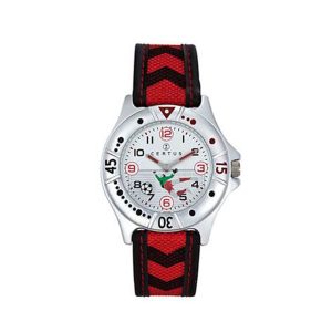 Certus Childrens Unisex : Kids White Watch – Red Leather – One Size