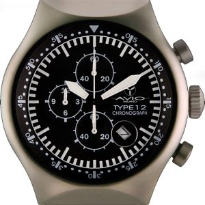 Avio Milano : mens 45mm black watch Rubber – One Size