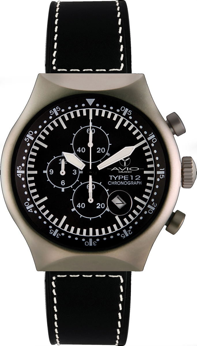 Avio Milano : mens 45mm black watch Rubber - One Size