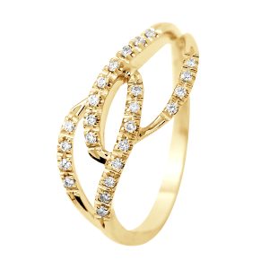 Diadema Womens – Ring – Prestige Jewelery – Diamonds – Yellow Gold – White – Size S