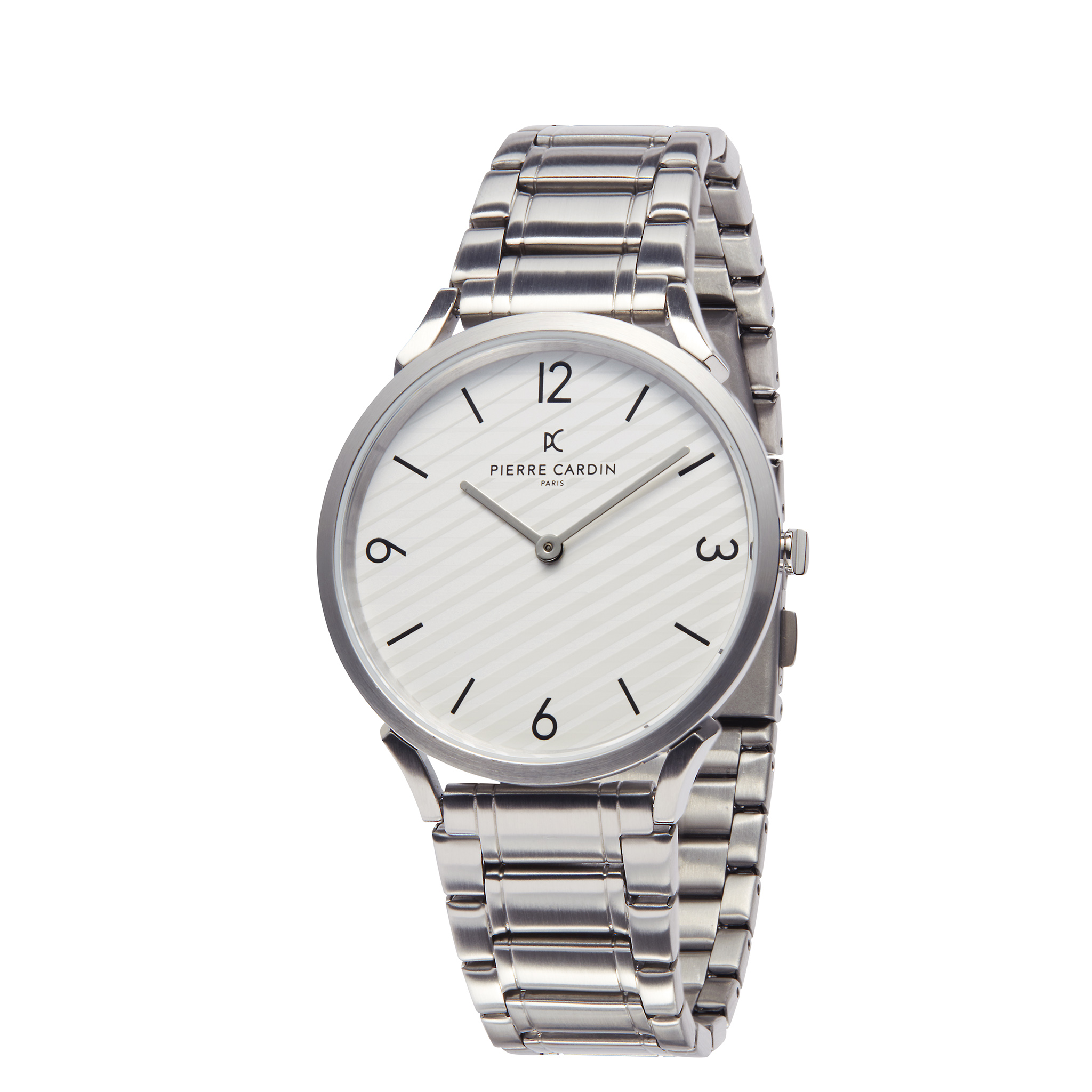 Pierre Cardin Pigalle Stripes Mens Silver Watch CPI.2020 Stainless Steel - One Size