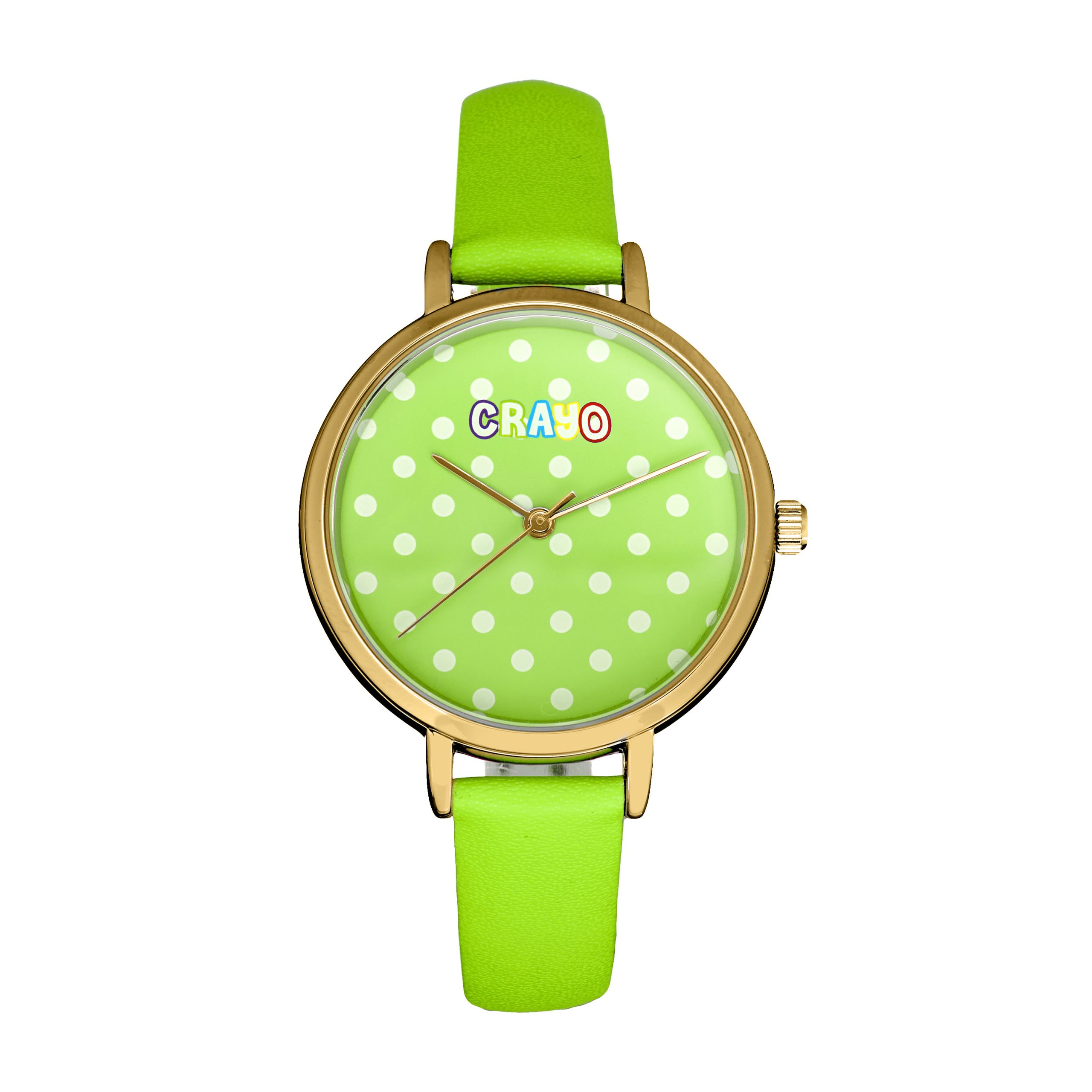 Crayo Unisex Dot Strap Watch - Green Stainless Steel - One Size