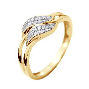 Diadema Womens – Ring – Prestige Jewelery – Diamonds – Yellow Gold – White – Size L 1/2