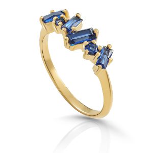 Orphelia ‘Novel’ WoMens 925 Sterling Silver Ring – Gold ZR-7534 – Size N