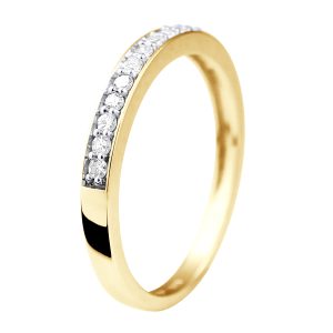 Diadema Womens – Ring – Prestige Jewelery – Diamonds – Yellow Gold – White – Size L 1/2
