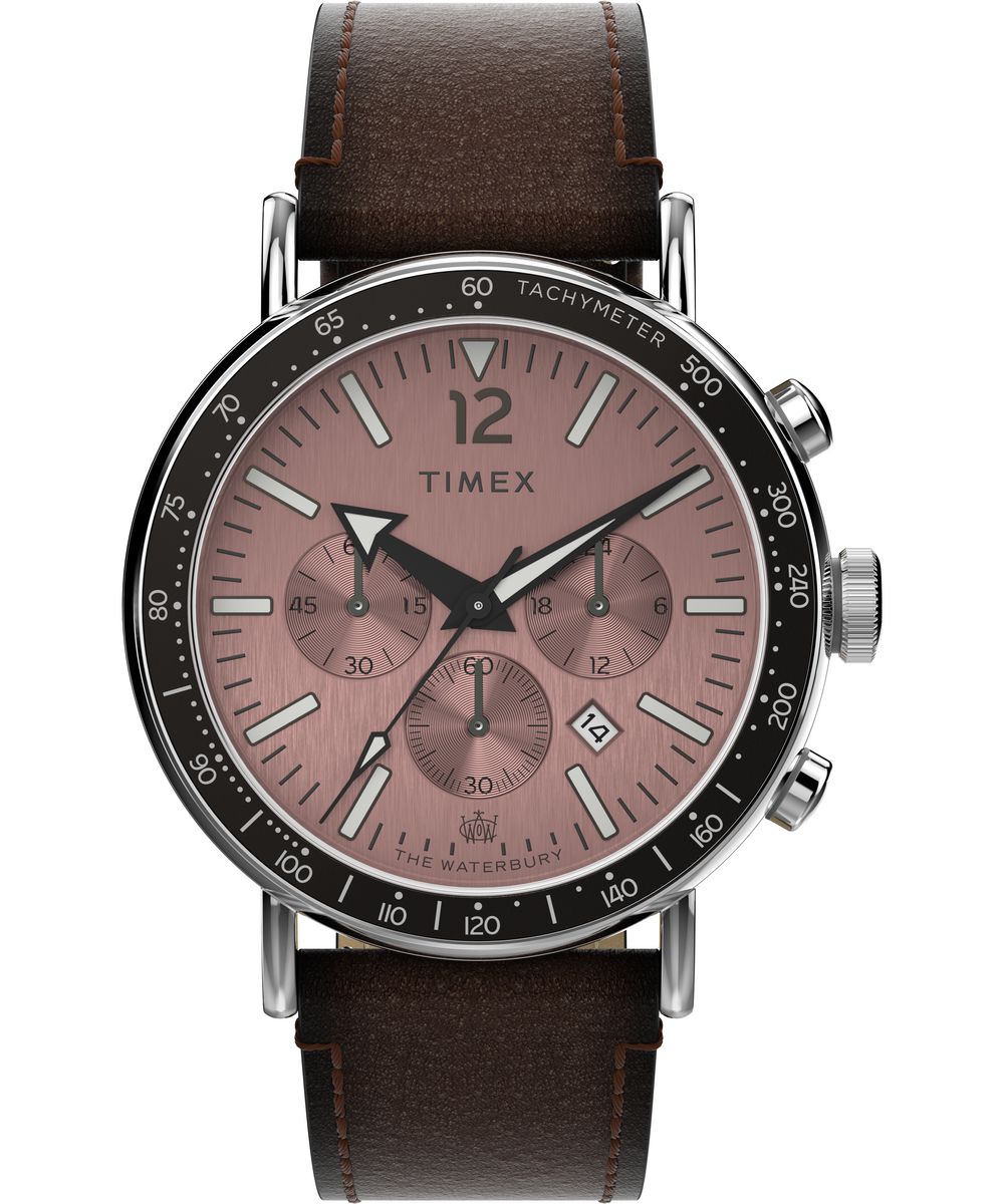 Timex Standard Chrono Mens Brown Watch TW2W47300 Leather (archived) - One Size