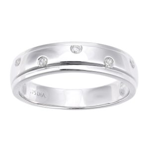 Diamant L’Eternel Womens 9ct White Gold with 0.06ct Diamond Eternity Ring – Size L