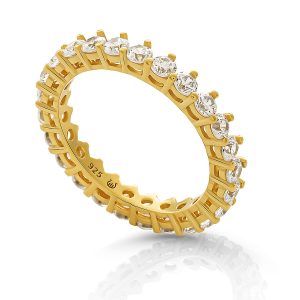 Orphelia ‘Paris’ WoMens 925 Sterling Silver Ring – Gold ZR-7540/G – Size O 1/2