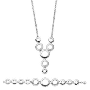 Orphelia WoMens 925 Sterling Silver Set: Chain + Bracelet – SET-019 – One Size