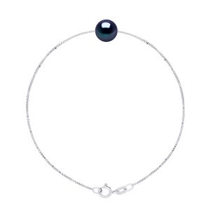 Ateliers Saint Germain Womens Bracelet Real Cultured Freshwater Pearl Round 8-9 mm – Silver White Gold – One Size