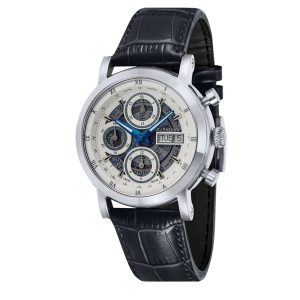 Thomas Earnshaw Swiss Automatic Chronograph Gentleman White Mens Watch ES-0033-01 – Black & Silver – One Size