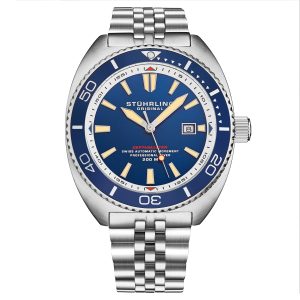 Stührling Mens Automatic Depthmaster 1008 Diver – Blue – One Size