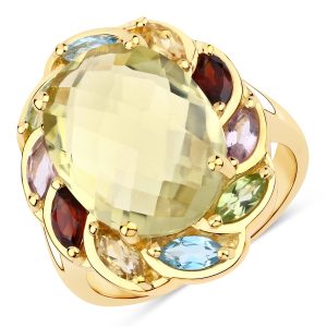 Rafaela Donata Womens Khushi Feminine Sterling Silver Ring – Gold – Dimension R
