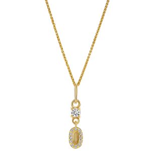 Orphelia ‘Lily’ WoMens 925 Sterling Silver Pendant with Chain – Gold ZH-7582/G – One Size