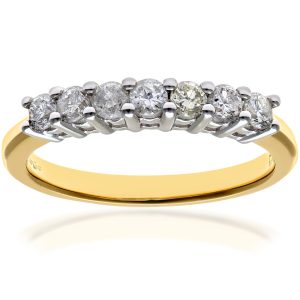 Diamant L’Eternel Womens Eternity Ring, 18ct Yellow Gold IJ/I Round Brilliant Certified Diamond 0.50ct Weight – Size L