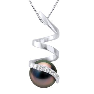 Diadema Womens – Pendant – White Gold and Tahitian Pearl – Natural – One Size