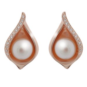 Orphelia ‘Sophia’ WoMens 925 Sterling Silver Stud Earrings – Rose ZO-7234/RG – One Size