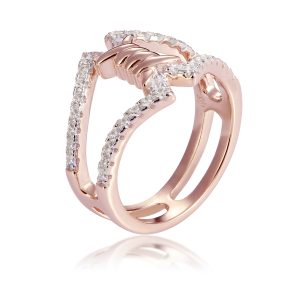 Orphelia WoMens 925 Sterling Silver Ring – Rose ZR-7422 – Size K