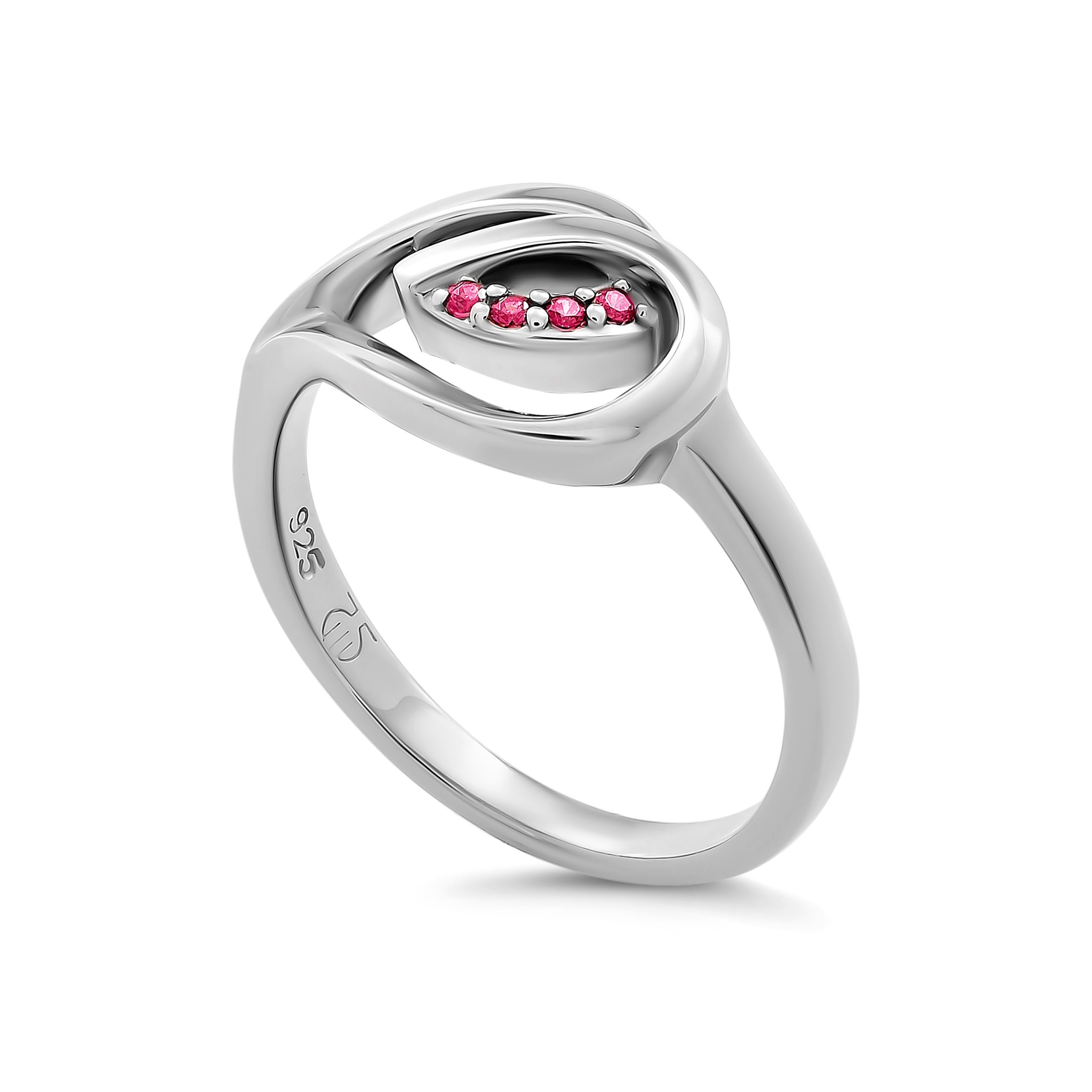 Orphelia Womens Ladies Embellished 'Dazzle' 925 Sterling Ring - Silver, Size: N - Size N