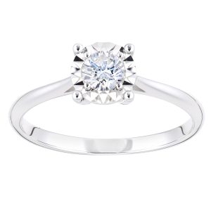 Diamant L’Eternel Womens 18ct White Gold Ring With 0.29ct Diamond – Size L