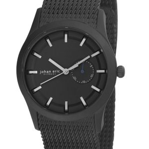 Johan Eric : agers¸, Mens, black dial w date sub-dial watch, ip case & mesh bracelet Stainless Steel – One Size