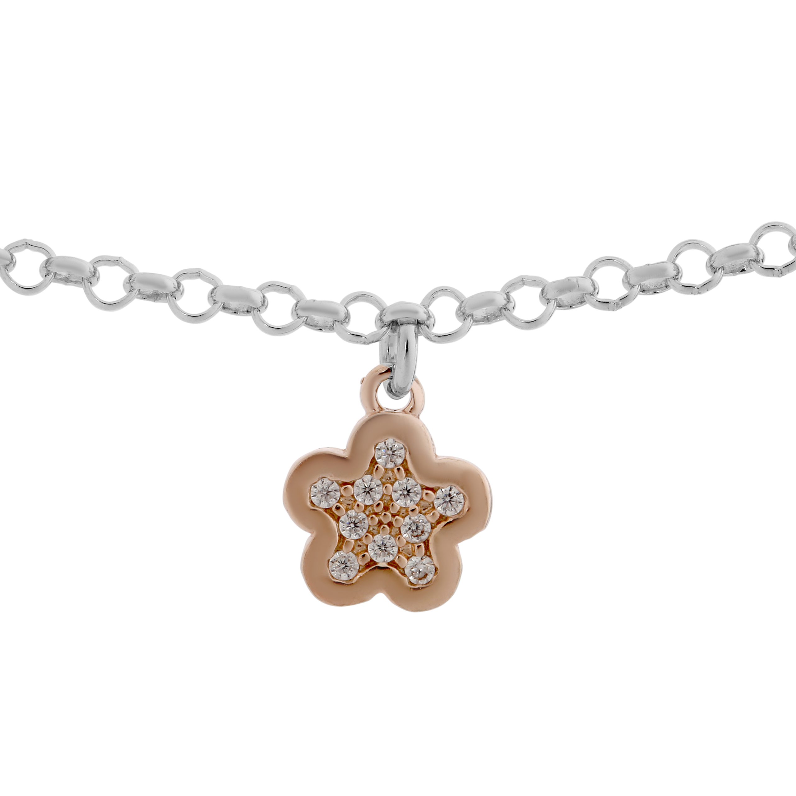 Orphelia 'Nixie' WoMens 925 Sterling Silver Bracelet - Silver/Rose ZA-7377 - Silver & Rose Gold - One Size